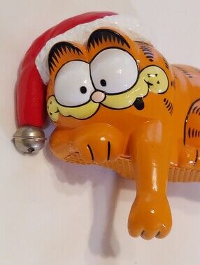 Vintage Garfield Cat Stocking Holder, Shelf-sitter, Light Holder, 1980s, Decor